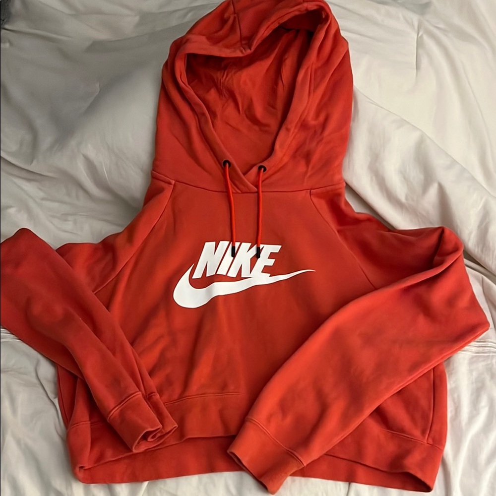Nike Red Crop Hoodie
